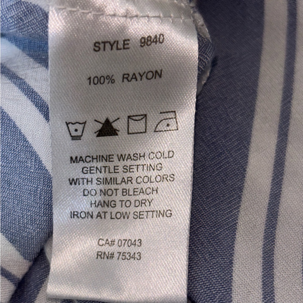2/$30 Max Studio Sleepwear Women’s XL Blue White Striped Shirt Dress Buttons - Picture 3 of 10